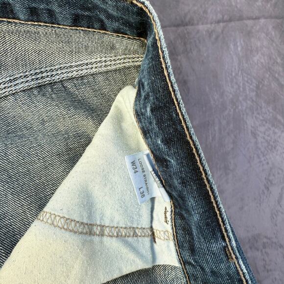 Men's Levi's Midwash Carpenter Loose Straight Blue Denim Work Jeans Sz 34 x 36 - Picture 5 of 7